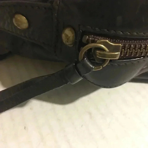 Club Monaco brown distressed leather satchel bag - Picture 5 of 8